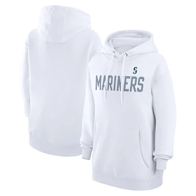 Women's G-III 4Her by Carl Banks  White Seattle Mariners Dot Print Pullover Hoodie