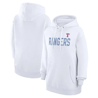 Women's G-III 4Her by Carl Banks  White Texas Rangers Dot Print Pullover Hoodie