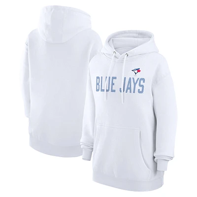 Women's G-III 4Her by Carl Banks  White Toronto Blue Jays Dot Print Pullover Hoodie