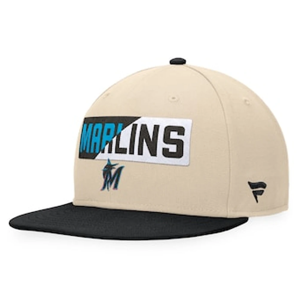 Men's Fanatics Khaki/Black Miami Marlins Cycle Snapback Hat