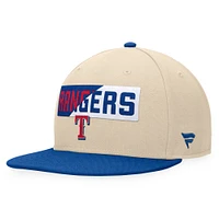 Men's Fanatics Khaki/Royal Texas Rangers Cycle Snapback Hat