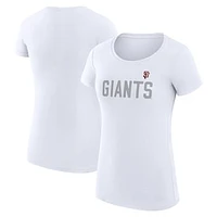 Women's G-III 4Her by Carl Banks  White San Francisco Giants Dot Print Fitted T-Shirt