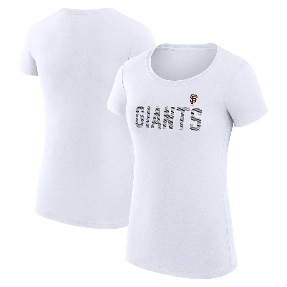 Women's G-III 4Her by Carl Banks White San Francisco Giants Dot Print Fitted T-Shirt