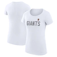 Women's G-III 4Her by Carl Banks  White San Francisco Giants Dot Print Fitted T-Shirt