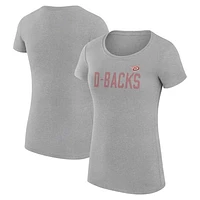 Women's G-III 4Her by Carl Banks  Gray Arizona Diamondbacks Dot Print Fitted T-Shirt