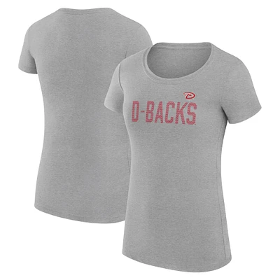 Women's G-III 4Her by Carl Banks  Gray Arizona Diamondbacks Dot Print Fitted T-Shirt