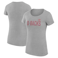 Women's G-III 4Her by Carl Banks  Gray Arizona Diamondbacks Dot Print Fitted T-Shirt