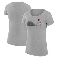 Women's G-III 4Her by Carl Banks  Gray Baltimore Orioles Dot Print Fitted T-Shirt