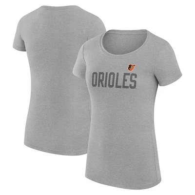 Women's G-III 4Her by Carl Banks  Gray Baltimore Orioles Dot Print Fitted T-Shirt