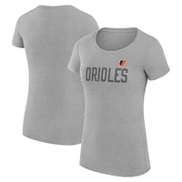 Women's G-III 4Her by Carl Banks  Gray Baltimore Orioles Dot Print Fitted T-Shirt