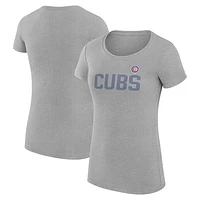 Women's G-III 4Her by Carl Banks  Gray Chicago Cubs Dot Print Fitted T-Shirt