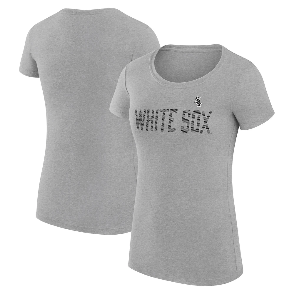 Women's G-III 4Her by Carl Banks Gray Chicago White Sox Dot Print Fitted T-Shirt