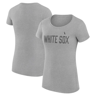 Women's G-III 4Her by Carl Banks  Gray Chicago White Sox Dot Print Fitted T-Shirt