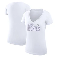 Women's G-III 4Her by Carl Banks Colorado Rockies Dot Print V-Neck Fitted T-Shirt