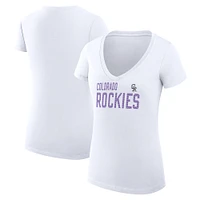 Women's G-III 4Her by Carl Banks Colorado Rockies Dot Print V-Neck Fitted T-Shirt