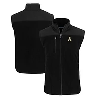 Men's Cutter & Buck  Black Appalachian State Mountaineers Big Tall Cascade Eco Sherpa Fleece Full-Zip Vest