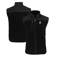 Men's Cutter & Buck  Black Appalachian State Mountaineers Big Tall Cascade Eco Sherpa Fleece Full-Zip Vest