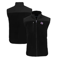 Men's Cutter & Buck  Black Stephen F Austin Lumberjacks Big Tall Cascade Eco Sherpa Fleece Full-Zip Vest