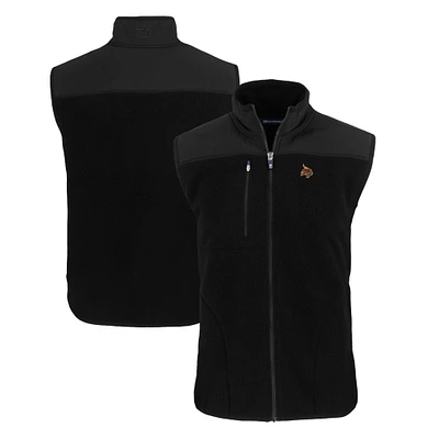 Men's Cutter & Buck  Black Texas State Bobcats Big Tall Cascade Eco Sherpa Fleece Full-Zip Vest