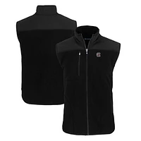 Men's Cutter & Buck  Black South Carolina Gamecocks Big Tall Cascade Eco Sherpa Fleece Full-Zip Vest