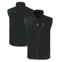 Men's Cutter & Buck  Black Cornell Big Red Tall Charter Eco Full-Zip Vest