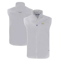 Men's Cutter & Buck  Gray Georgia Tech Yellow Jackets Big Tall Charter Eco Full-Zip Vest