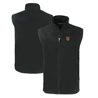Men's Cutter & Buck  Black Tuskegee Golden Tigers Big Tall Charter Eco Full-Zip Vest