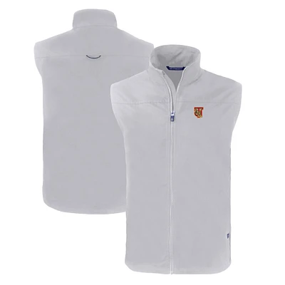 Men's Cutter & Buck  Gray Tuskegee Golden Tigers Big Tall Charter Eco Full-Zip Vest
