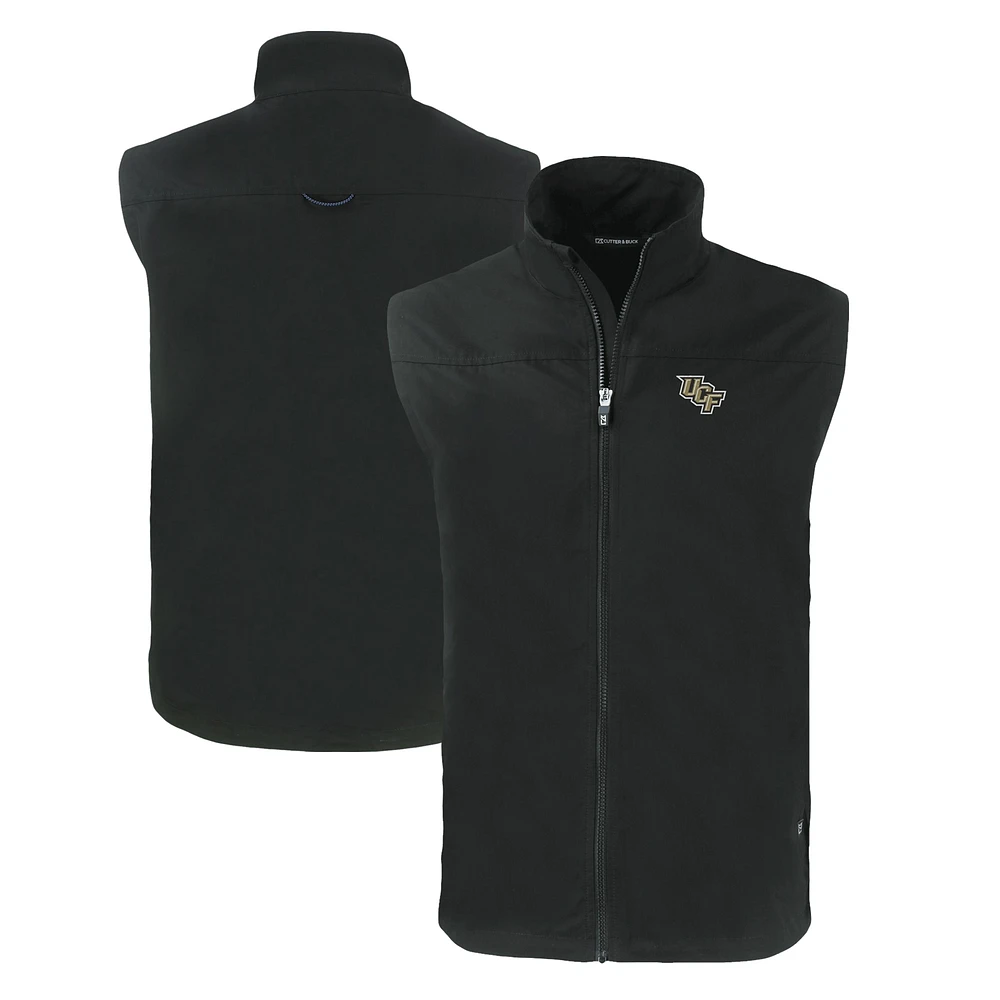 Men's Cutter & Buck Black UCF Knights Big & Tall Charter Eco Full-Zip Vest