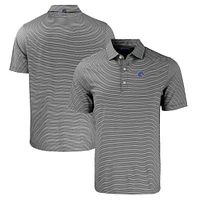 Men's Cutter & Buck  Black/White Boise State Broncos Big Tall Forge Eco Double Stripe Stretch Recycled Polo