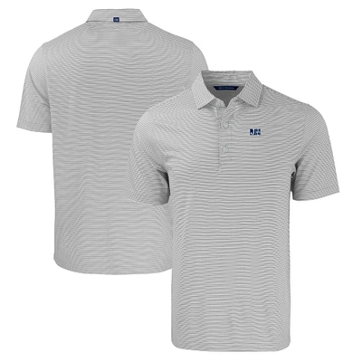 Men's Cutter & Buck  Gray/White Jackson State Tigers Big Tall Forge Eco Double Stripe Stretch Recycled Polo