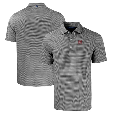 Men's Cutter & Buck  Black/White Morehouse Maroon Tigers Big Tall Forge Eco Double Stripe Stretch Recycled Polo