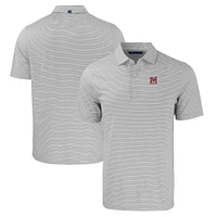 Men's Cutter & Buck  Gray/White Morehouse Maroon Tigers Big Tall Forge Eco Double Stripe Stretch Recycled Polo