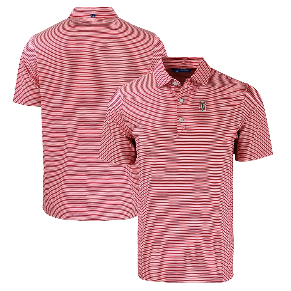 Men's Cutter & Buck / Stanford Cardinal Big & Tall Forge Eco Double Stripe Stretch Recycled Polo