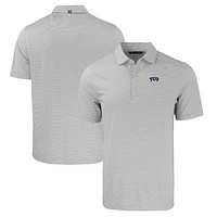Men's Cutter & Buck /White TCU Horned Frogs Big Tall Forge Eco Double Stripe Stretch Recycled Polo