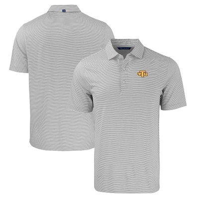 Men's Cutter & Buck  Gray/White Tennessee Tech Golden Eagles Big Tall Forge Eco Double Stripe Stretch Recycled Polo