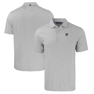 Men's Cutter & Buck  Gray/White Texas-Rio Grande Valley Vaqueros Big Tall Forge Eco Double Stripe Stretch Recycled Polo
