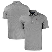 Men's Cutter & Buck  Black/White Texas Southern Tigers Big Tall Forge Eco Double Stripe Stretch Recycled Polo