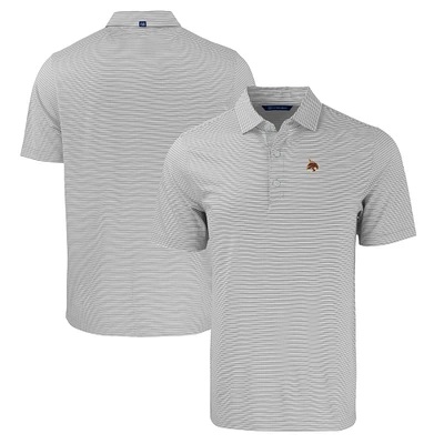 Men's Cutter & Buck  Gray/White Texas State Bobcats Big Tall Forge Eco Double Stripe Stretch Recycled Polo