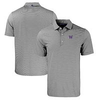 Men's Cutter & Buck  Black/White Washington Huskies Big & Tall Forge Eco Double Stripe Stretch Recycled Polo