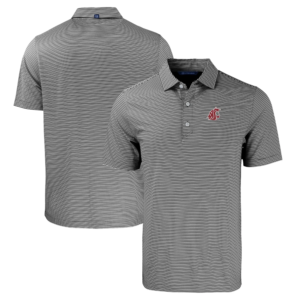 Men's Cutter & Buck /White Washington State Cougars Big Tall Forge Eco Double Stripe Stretch Recycled Polo