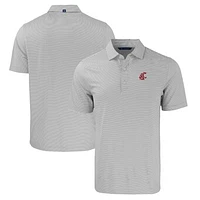 Men's Cutter & Buck /White Washington State Cougars Big Tall Forge Eco Double Stripe Stretch Recycled Polo