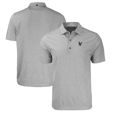 Men's Cutter & Buck  Heather Gray Embry-Riddle Eagles Big Tall Forge Eco Stripe Stretch Recycled Polo