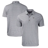 Men's Cutter & Buck  Heather Black Jackson State Tigers Big Tall Forge Eco Stripe Stretch Recycled Polo