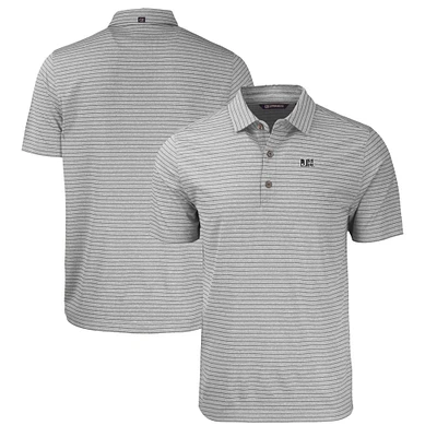 Men's Cutter & Buck  Heather Gray Jackson State Tigers Big Tall Forge Eco Stripe Stretch Recycled Polo