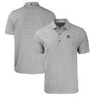 Men's Cutter & Buck  Heather Gray Morehouse Maroon Tigers Big Tall Forge Eco Stripe Stretch Recycled Polo