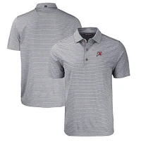Men's Cutter & Buck Heather Utah Utes Big Tall Forge Eco Stripe Stretch Recycled Polo