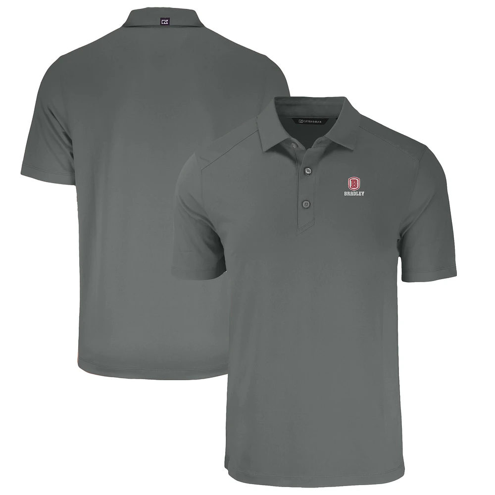 Men's Cutter & Buck Gray Bradley Braves Big Tall Forge Eco Stretch Recycled Polo