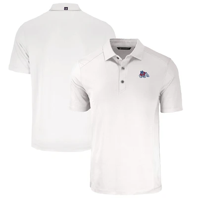 Men's Cutter & Buck White Fresno State Bulldogs Big Tall Forge Eco Stretch Recycled Polo