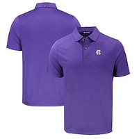 Men's Cutter & Buck Heather Purple Holy Cross Crusaders Big Tall Forge Eco Stretch Recycled Polo
